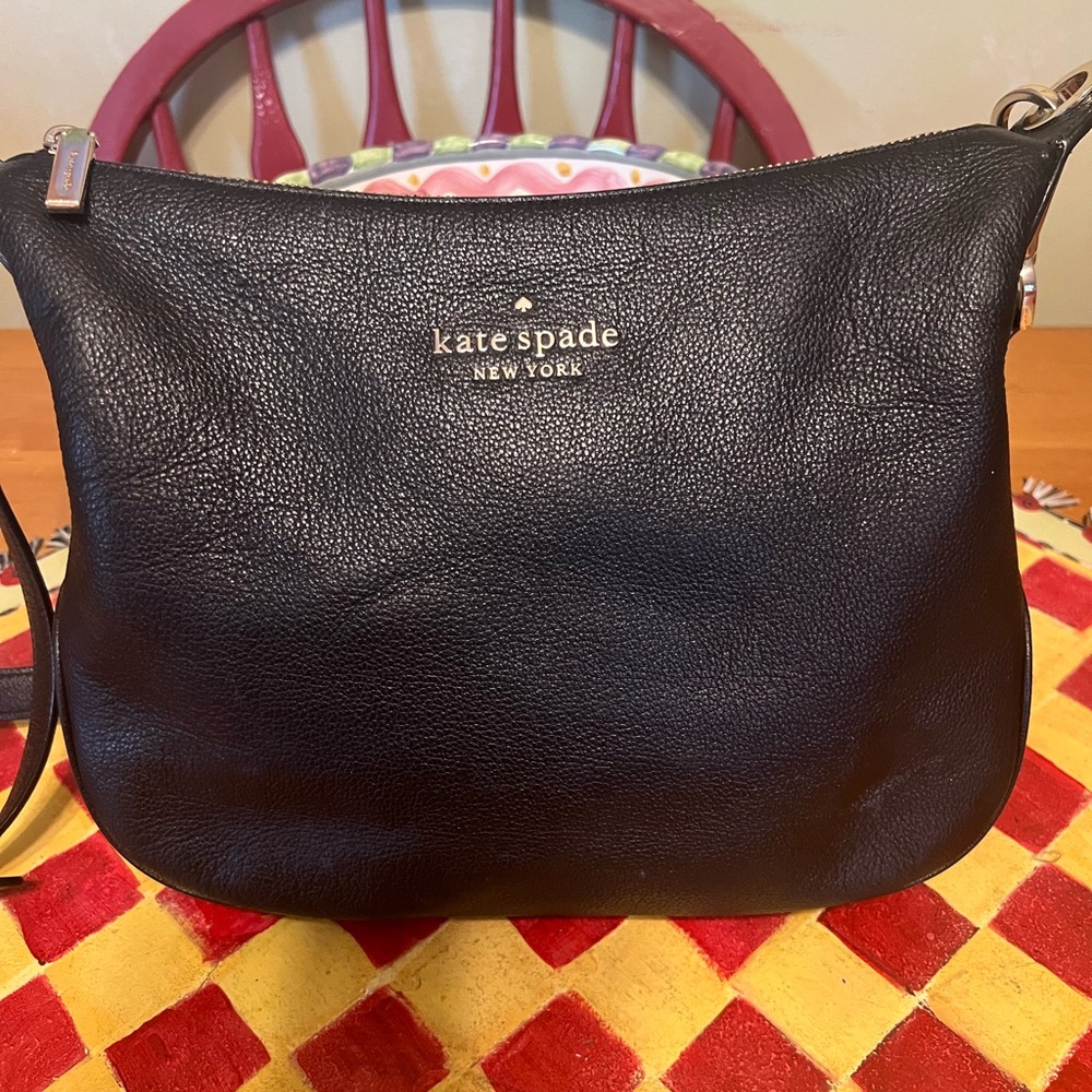 Kate Spade Black Crossbody Bag with Pebbled Leather